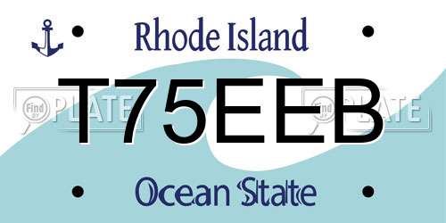 T75EEB Rhode Island License Plate