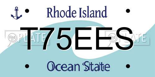 T75EES Rhode Island License Plate
