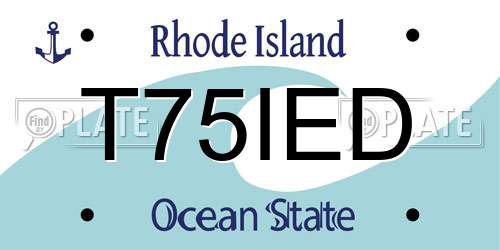 T75IED Rhode Island License Plate