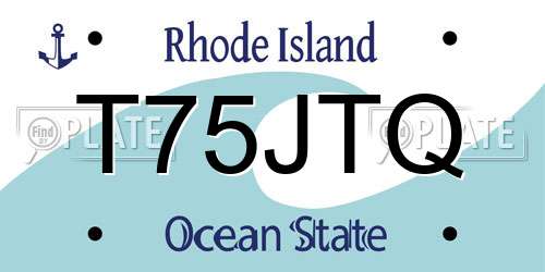 T75JTQ Rhode Island License Plate