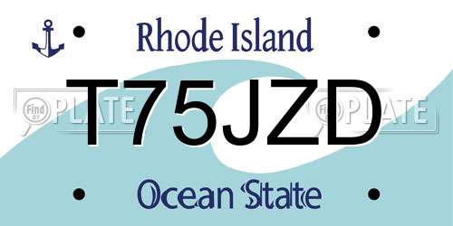 T75JZD Rhode Island License Plate