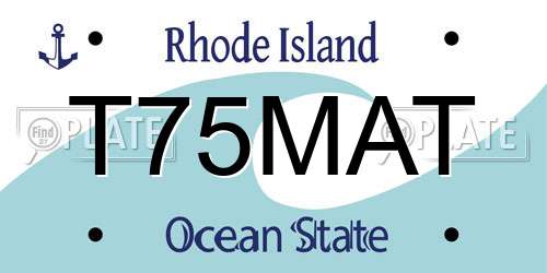T75MAT Rhode Island License Plate