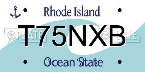 T75NXB Rhode Island License Plate