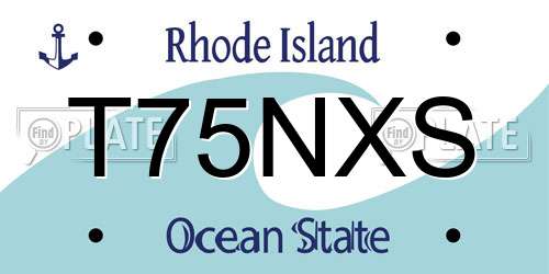 T75NXS Rhode Island License Plate