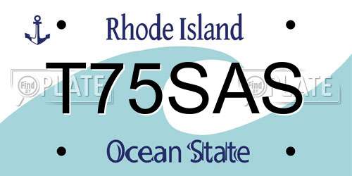 T75SAS Rhode Island License Plate