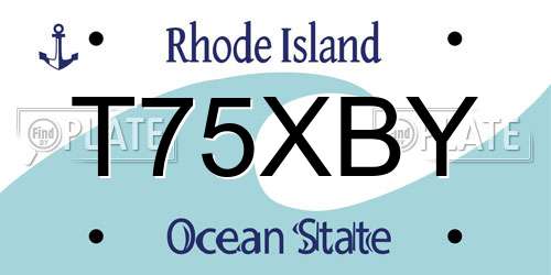 T75XBY Rhode Island License Plate