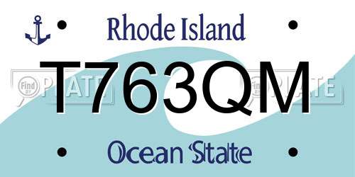 T763QM Rhode Island License Plate