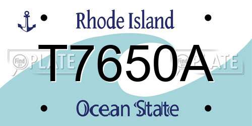 T7650A Rhode Island License Plate