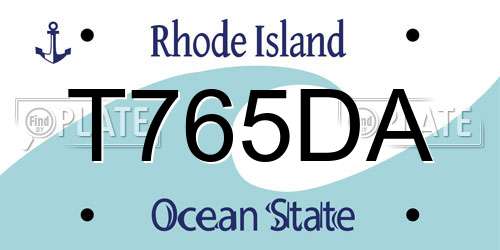 T765DA Rhode Island License Plate