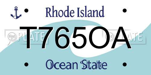 T765OA Rhode Island License Plate