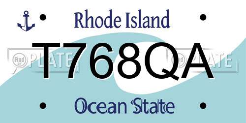 T768QA Rhode Island License Plate