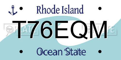T76EQM Rhode Island License Plate