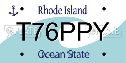 T76PPY Rhode Island License Plate