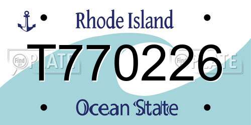 T770226 Rhode Island License Plate