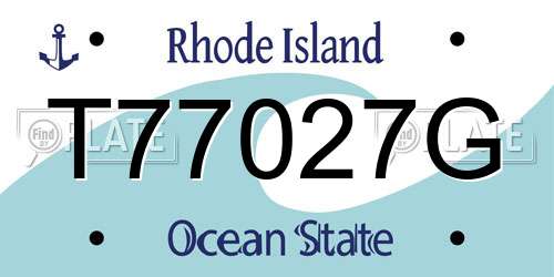 T77027G Rhode Island License Plate
