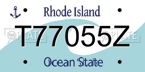T77055Z Rhode Island License Plate