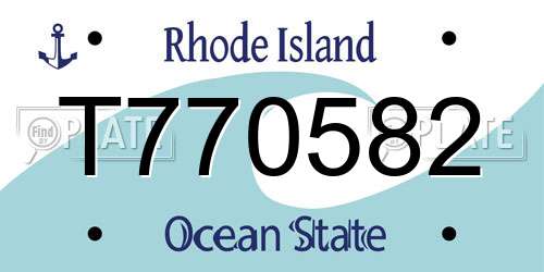 T770582 Rhode Island License Plate