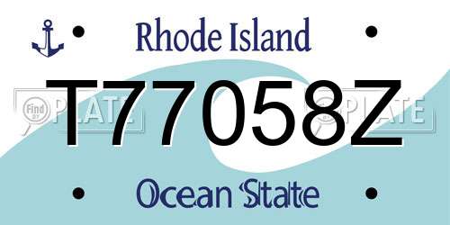 T77058Z Rhode Island License Plate
