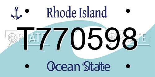 T770598 Rhode Island License Plate