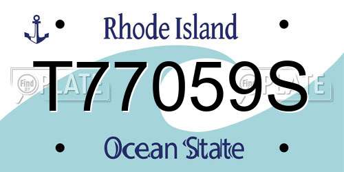 T77059S Rhode Island License Plate