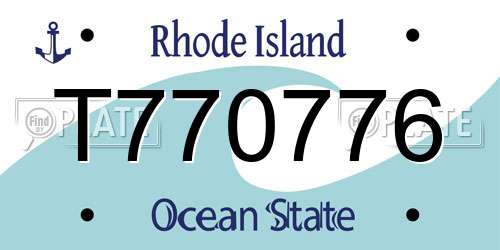 T770776 Rhode Island License Plate