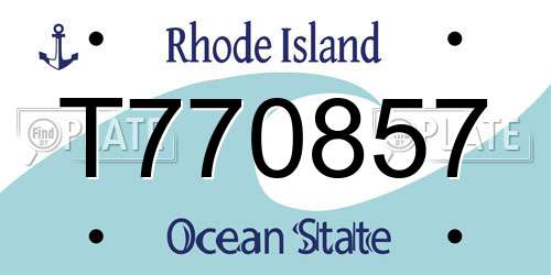 T770857 Rhode Island License Plate