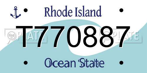 T770887 Rhode Island License Plate