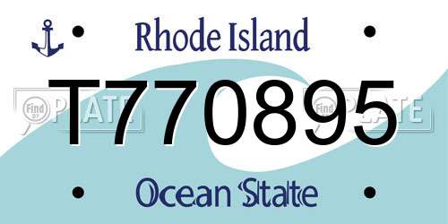 T770895 Rhode Island License Plate