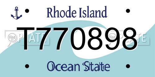 T770898 Rhode Island License Plate