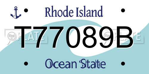 T77089B Rhode Island License Plate