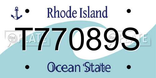 T77089S Rhode Island License Plate