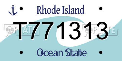 T771313 Rhode Island License Plate