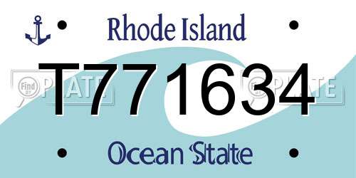 T771634 Rhode Island License Plate