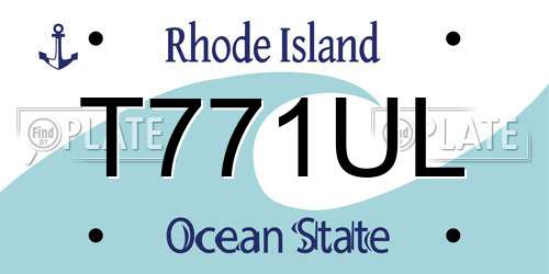 T771UL Rhode Island License Plate