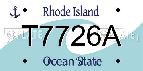 T7726A Rhode Island License Plate