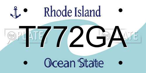 T772GA Rhode Island License Plate