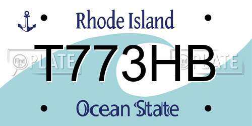 T773HB Rhode Island License Plate