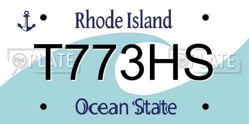 T773HS Rhode Island License Plate