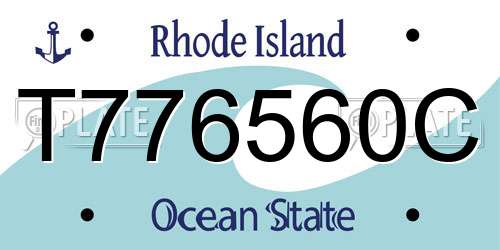 T776560C Rhode Island License Plate