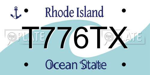 T776TX Rhode Island License Plate