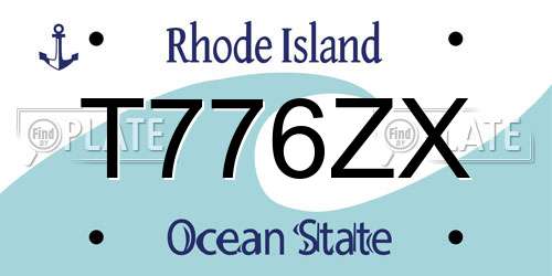 T776ZX Rhode Island License Plate