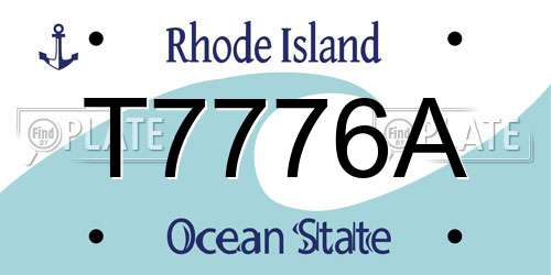 T7776A Rhode Island License Plate