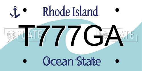 T777GA Rhode Island License Plate