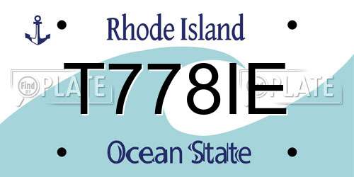 T778IE Rhode Island License Plate