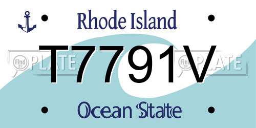 T7791V Rhode Island License Plate