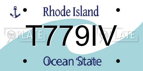 T779IV Rhode Island License Plate