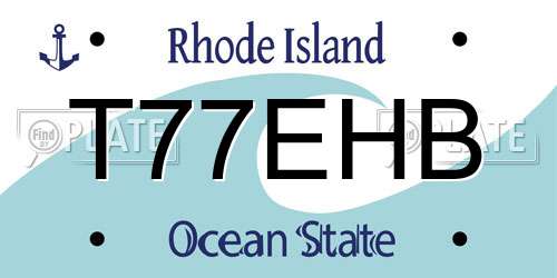 T77EHB Rhode Island License Plate