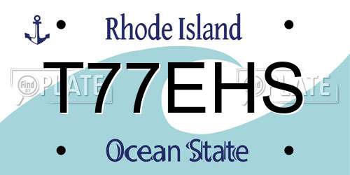 T77EHS Rhode Island License Plate