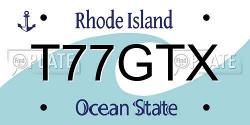 T77GTX Rhode Island License Plate
