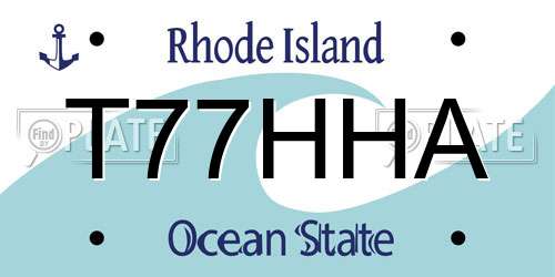 T77HHA Rhode Island License Plate
